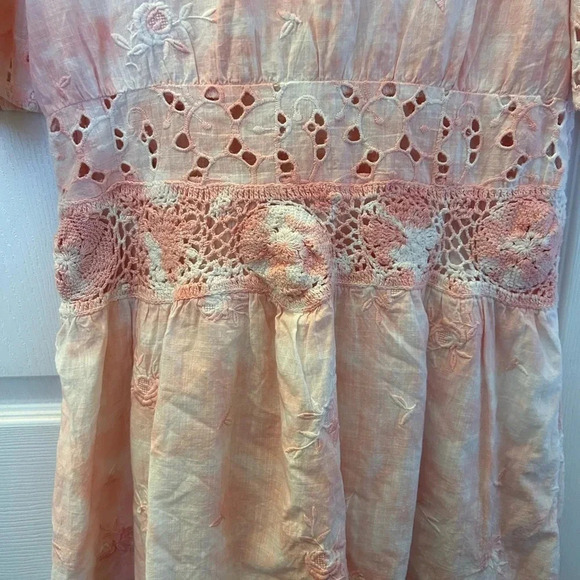 Loveshackfancy Divine Hand dyed Crochet Dress Pink Party size 8 - Picture 6 of 6